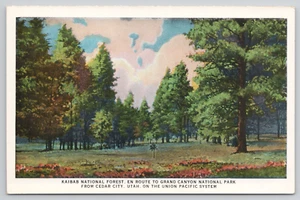 Postal Cedar City UT Kaibab National Forest Union Pacific Train De Colección - Imagen 1 de 2