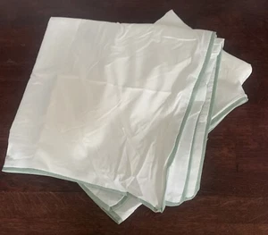 Threshold lot of 2 white with green trim euro size pillow shams, 26" x 26" - Picture 1 of 1