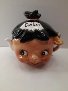 Lefton Vintage Ms. Coffee 1950s Figural Face *Has been Repaired. SEE PHOTOS* - Picture 1 of 10
