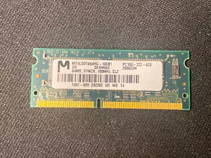 Micron 64MB Synch PC100-222-620 MT4LSDT864HG-10EB1 Laptop Memory - Picture 1 of 6