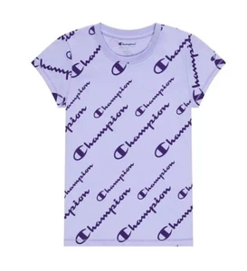 NWT Tag Girls Champion Original Short Sleeve T-Shirt Top Active Gym Purple - Picture 1 of 6