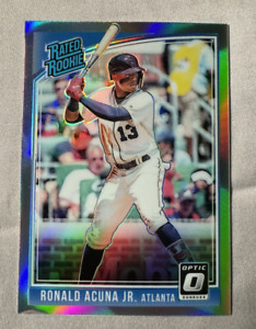 2018 Optic Ronald Acuna Jr Rated Rookie Silver Holo # 63 RC MVP Braves