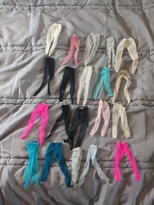 20 Vintage 80er 90er Puppenstrumpfhosen weiß blau rosa Strumpfhosen transparent 10-12" Puppengröße - Bild 1 von 8