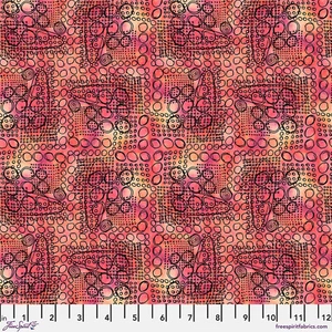 HEAT WAVE ~ HOT-SUMMER ~ Modern Geometric Circles Dots on Pink ~ Free Spirit - Picture 1 of 1
