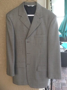 Men Wool Mix Black And White Houndstooth Blazer Size 39. - Picture 1 of 6