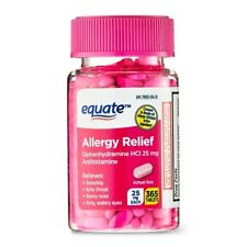 Equate Allergy Relief Tablets with Diphenhydramine Hcl 25mg Antihistamine 365 Ct
