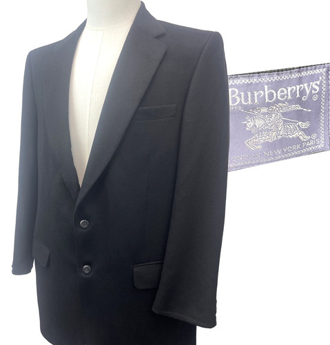 Blazer Burberry vintage uomo 44 nero 100% cashmere tuta giacca cappotto sportivo USA