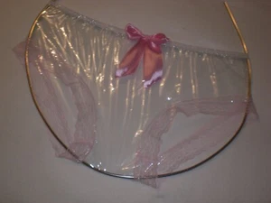 NEU! KLAR / CLEAR ULTRA SOFT PVC SLIP PANTY PANTIES BRIEF XXL - Picture 1 of 7