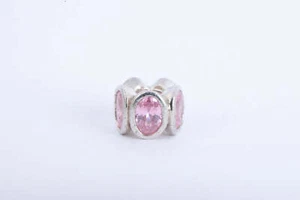 Pandora 925 Silver Lights Oval Pink Stone Charm (2.95g.) - Picture 1 of 2