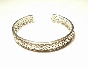 Ornate Lacework STERLING SILVER Cuff bracelet - Picture 1 of 5