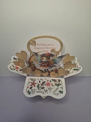 Handmade personalised Mum Christmas Card. Box pop up design. - Image 1 of 4