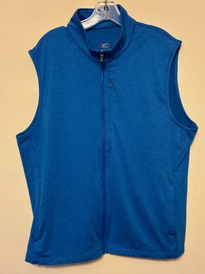 Chaleco de golf Johnston & Murphy XC4 Performance para hombre XL azul bolsillos con cremallera completa Foto 1 de 4