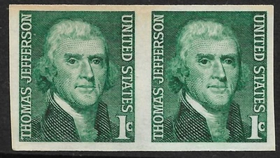 US Stamp #1299b 1c. Jefferson Imperforate Error MNH - Image 1 of 2
