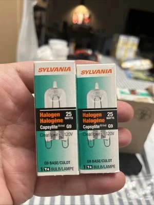 2X Sylvania 25W 120V Halo Capsylite Clear Finish G9 Base T4 Shape - Image 1 of 3