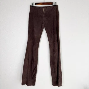 Tory Burch | Braun 100% Echtleder Zip Flare Leg Damen Luxus Hose Gr. 2 - Bild 1 von 11