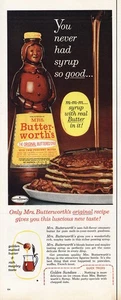 Jarabe Mrs Butterworths 1962: anuncio impreso vintage tan bueno - Imagen 1 de 1