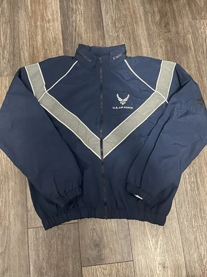 Chaqueta De Colección Fuerza Aérea de los Estados Unidos Academia USAFA Azul/Plateado Cremallera Completa Hombres, Mediana Foto 1 de 2