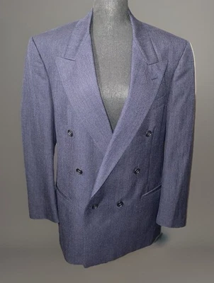 Blazer Abrigo Deportivo De Colección Christian Dior 42 Reg Azul Marino Lana Doble Pecho Foto 1 de 4