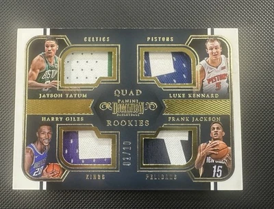 Tatum Rookie /10 2017 Panini Quad Patch Player Worn Jersey Kennard Giles Jackson - Image 1 of 2