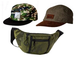 3PK Wonder Nation One-Size Adjustable Hats (Camo, Brown) + Camo Fanny Pack NWT - Picture 1 of 9