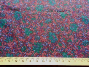 Hoffman Fabric Windsor Camelot Jacobean Floral Swirls Purple Green Red - Picture 1 of 2
