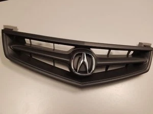 Fit Acura TSX 2006 2007 2008 Front GRILLE W/OE EMBLEM PFM:71122SECA02 ALL BLACK - Picture 1 of 3
