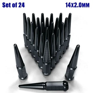4.5" Spike Lug Nuts 14x2.0 Coarse fit Lincoln Mark LT Navigator Ford F150 Black - Picture 1 of 9
