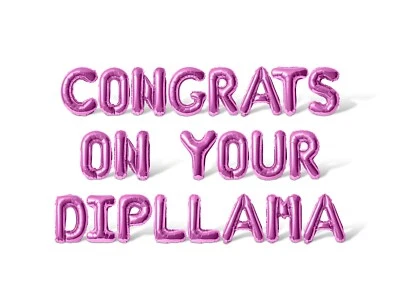 祝贺你的DIPLLAMA字母气球横幅-毕业派对装饰 — 第 1/4 张图片