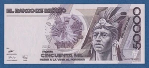 MEJICO // MEXICO -- 50000 PESOS (10.1.1990) -- XF+ // aUNC - SERIE GT - PICK 93b - Picture 1 of 2