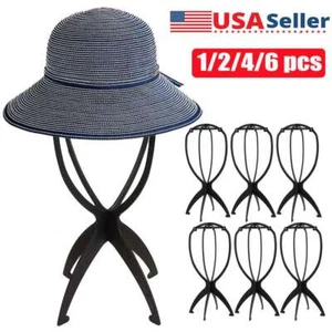 1/2/4/6pcs Wig Stand Portable Collapsible Holder Durable Wig Display 13.4 Inch - Picture 1 of 13