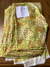 Vintage Polyester Fabric Material 4yards Yellow Flowers Clothes Costumes Crafts