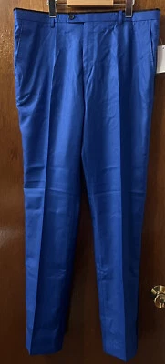 Pantalones Paisley y Gris Calce Ajustado Azul Real 34W/32L Hombres NUEVOS CON ETIQUETAS RAROS Foto 1 de 4