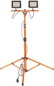 Twin Head Work Site Light 240V Telescopic Tripod 3600 Lumens COB LED Out/ Indoor - Picture 1 of 12