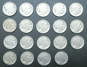 Lote de 19 monedas 1926 5C cabeza india níquel búfalo - Imagen 1 de 11