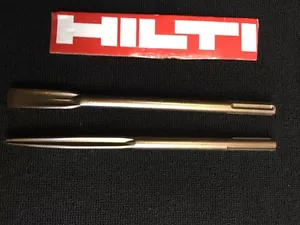 HILTI CHISEL SDS MAX SET FLAT 1" X 14" AND POINTED 14", PREOWNED, FAST SHIP - Picture 1 of 10