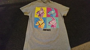 FORTNITE Graphic Lama T-Shirt Boys XL / Mens Size S Gray Characters NICE! - Picture 1 of 4