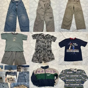 Boy Sz 5/6 OSHKOSH Mixed Matching Khaki/Blue/Green Outfits Lot 13 Piece Vtg 90s - Picture 1 of 23