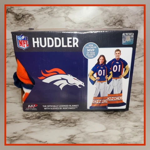 NEW In Box NFL officially licensed DENVER BRONCOS Huddler Adult Fleece Blanket Cover