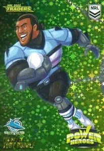 2022 NRL Traders Power Heroes Green PHG 04 Toby Rudolf Sharks Card #31/200