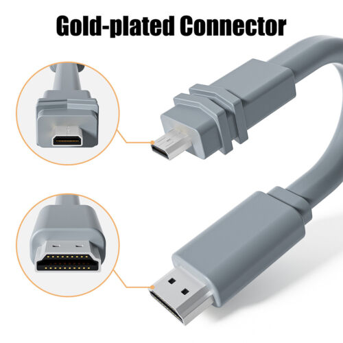 Short Type D Micro HDMI to HDMI 2.0 Cable 4K 60Hz HDR CEC for GoPro Hero 7/6/5/4