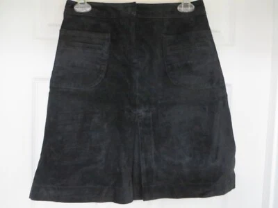 Lilly Pulitzer Suede Pig Leather Pleat Skirt Black Pockets Washable 2  NWOT - Image 1 of 4