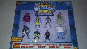 Marvel Metallic Comic Book Super Heroes DieCast Metal Action Figures Toy Biz New - Picture 1 of 2