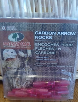 Mossy Oak MO-CAN Carbon Arrow Nocks Pink-1pk of 12pcs-Brand New-SHIPS N 24 HOURS - Image 1 of 3