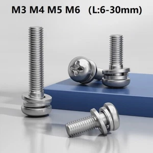M3M4M5M6 ROUND HEAD BOLTS/SCREWS WITH CAPTIVE WASHER & O RING A2 STAINLESS STEEL - Picture 1 of 6