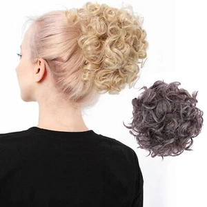 Synthetic Curly Hair Bun Clip In Hair Chignon Extension For Women Drawstring ... - Picture 1 of 7