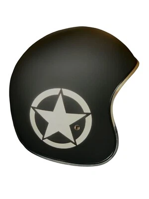 Alpha Speeds Jet Helm Biker Chopper Motorrad Jethelm Custom Biker Matt Schwarz - Bild 1 von 4