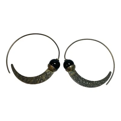 Silpada Sterling 925 Silver Black Chalcedony Comet Tail Earrings W1874 - Image 1 of 4