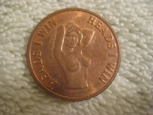 Vintage Heads I Win, Tails You Lose Peepshow Token - Picture 1 of 2