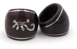 Fairhandel Ring Gecko Design Holz Silber Handarbeit Bali Indonesia Größe 54 - Bild 1 von 1