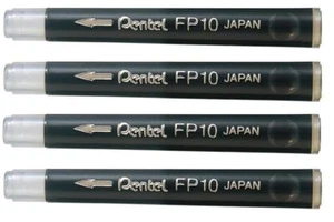 Pentel Brush Pen Refills Black FP10-A Permanent Pigment Ink - Pack 4 - Picture 1 of 2